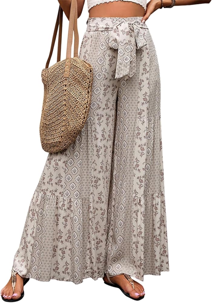 KIAYKL Wide Leg Palazzo Pants for Women Casual Soft High Waisted 