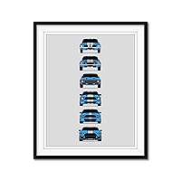 Vista 6 de Shelby Mustang GT500 Generations Inspired Poster Print Wall Art of the History and Evolution of the Ford Shelby GT500 (Unframed)