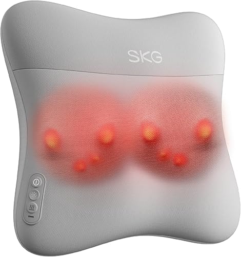 SKG Masajeador de espalda inalámbrico para aliviar el dolor de tejido profundo 4D masajeador de espalda y cuello con calor de doble cara, regalos de