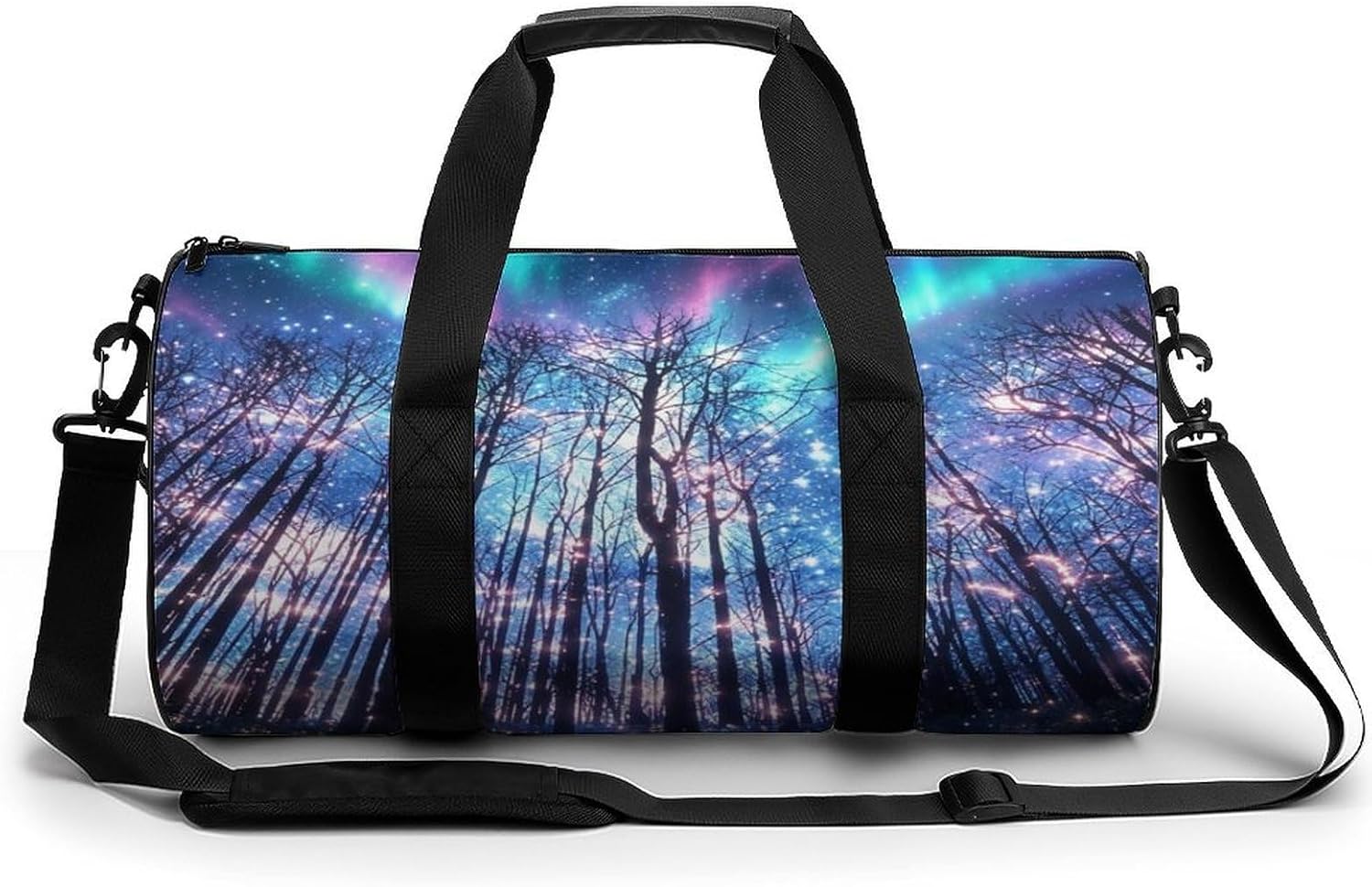 Blue Starry Forest Gym Bag Duffle Bags Weekender Overnight Bag