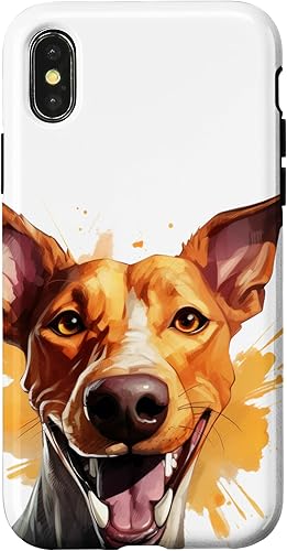 Miniatura 4 de iPhone 14 Podenco Canario Portrait  Estuche de ilustraciones en color retrato