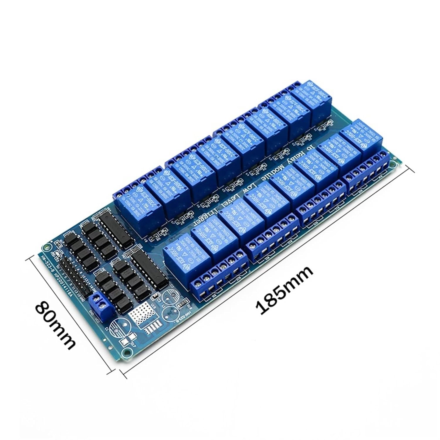 16 Channel Relay Shield Module DC 5V 12V 24V with Optocoupler LM2576 Microcontrollers Interface Power 1Pcs(24V Relay Module)
