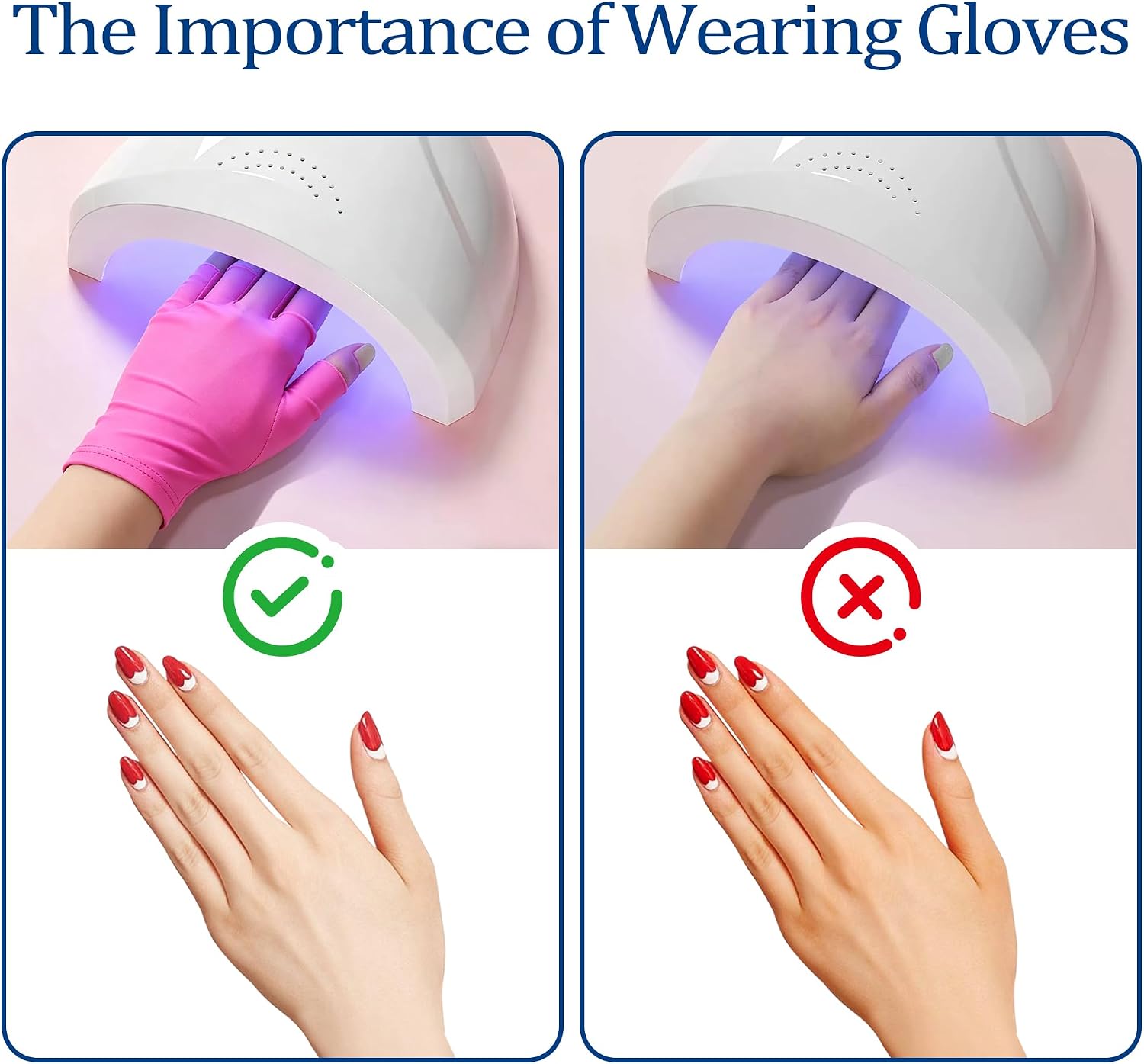 3 Pairs Gel Nail Gloves, Fingerless UV Protection Gloves, Breathable Stretch UV Light Gloves for Gel Manicure, Nail Art, Fit for Salon or Outdoor Use, Black + Brown + Pink