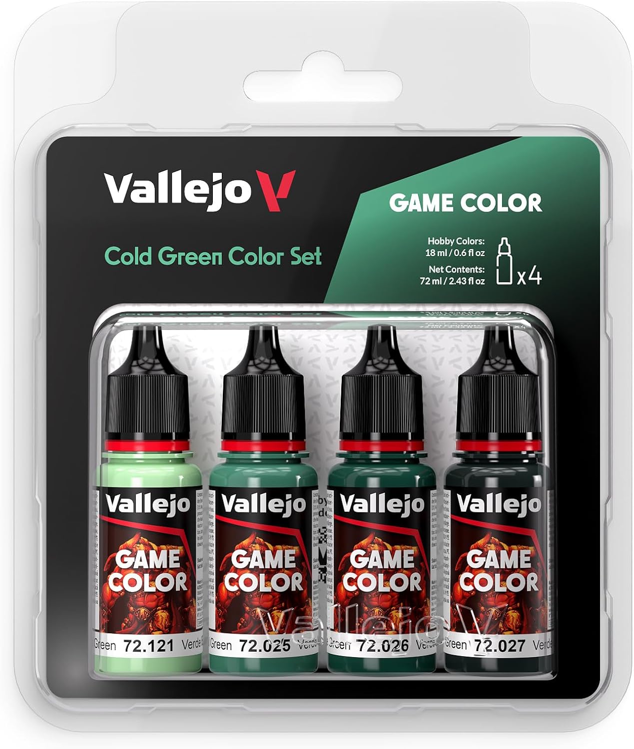 Vallejo Game Color Set 72383 Cold Green Color Set (4x18ml)