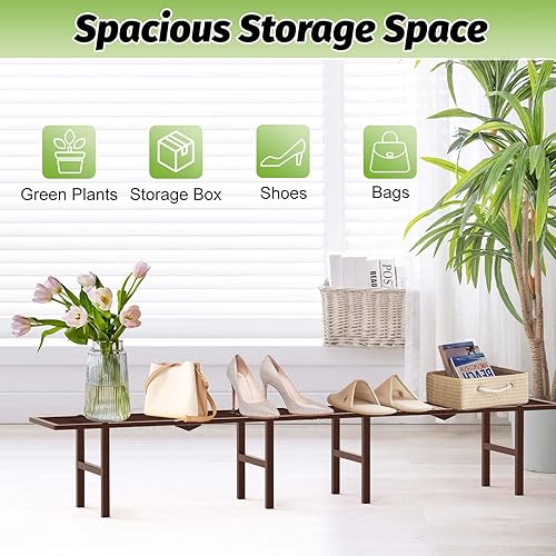 Miniatura 4 de Paquete de 2 soportes de metal para plantas para exteriores e interiores, estante plegable escalonado de 1 nivel para esquina, soporte de exhibición