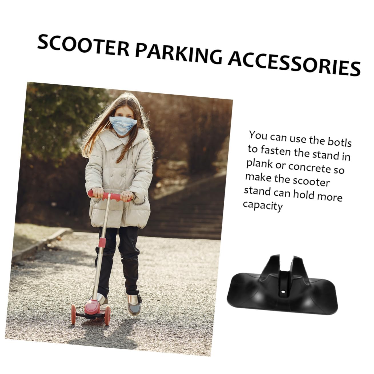 2piezas Soporte para Scooter Base Estable De Aparcamiento Accesorio Práctico para Mantener Tu Scooter para Garajes y Exteriores