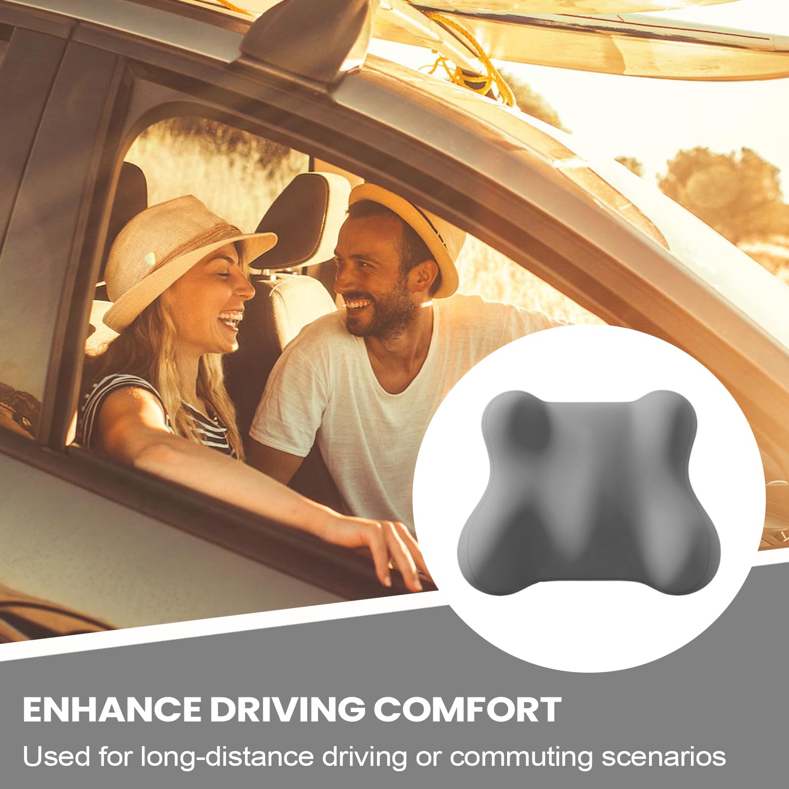 Lendenstützkissen Für Auto Ergonomisches Zubehör für das Autofahren | Auto Nacken- und Rückenstütze für Fahrer, Bürostuhl, Schreibtisch, Couch, Reise, Liegesessel,