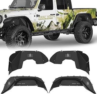 Hooke Road Aluminum Front & Rear Inner Fender Liners Kit for 2020-2026 Jeep Gladiator JT - Durable Off-Road Protection (Excl. Rubicon 3.6L)