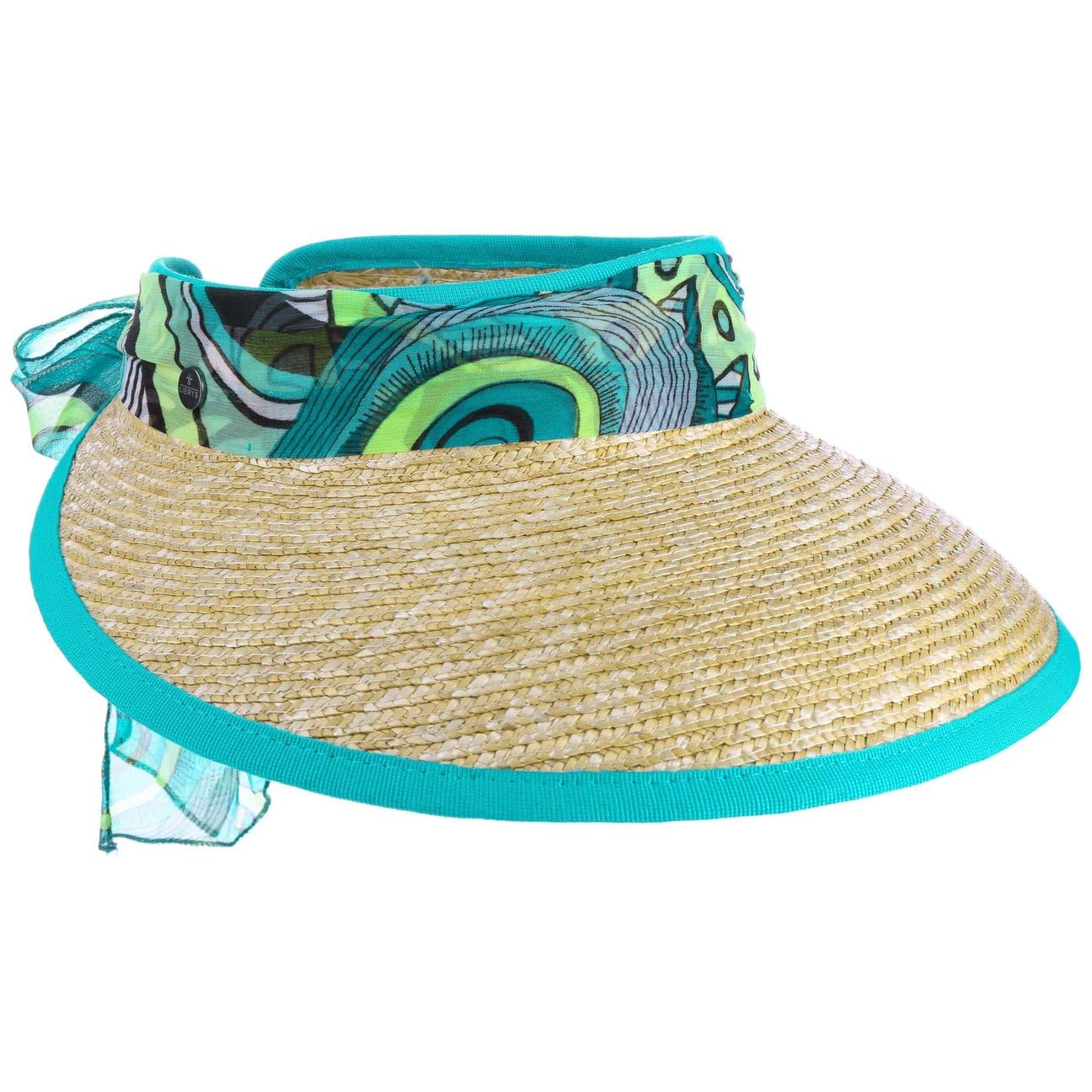 Lierys Visiere en Paille Summer Mood Femme - Made in Italy pour Le Soleil Protection Solaire avec Visiere, Passepoil Ete Printemps-ete