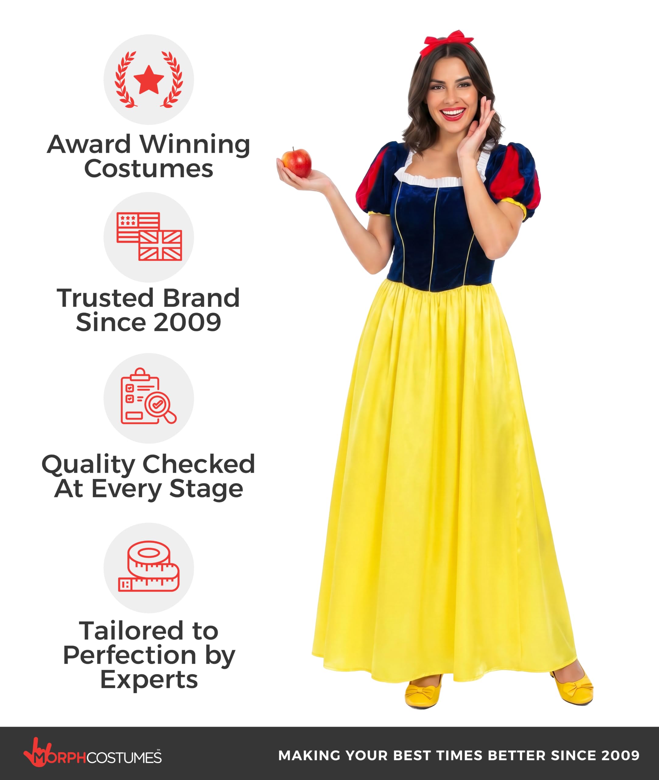 Fun Shack Disfraz Princesa de las Nieves Mujer, Traje Princesa de Cuento, Disfraces Princesas de Cuentos Infantiles, Disfraz Mujer Carnaval