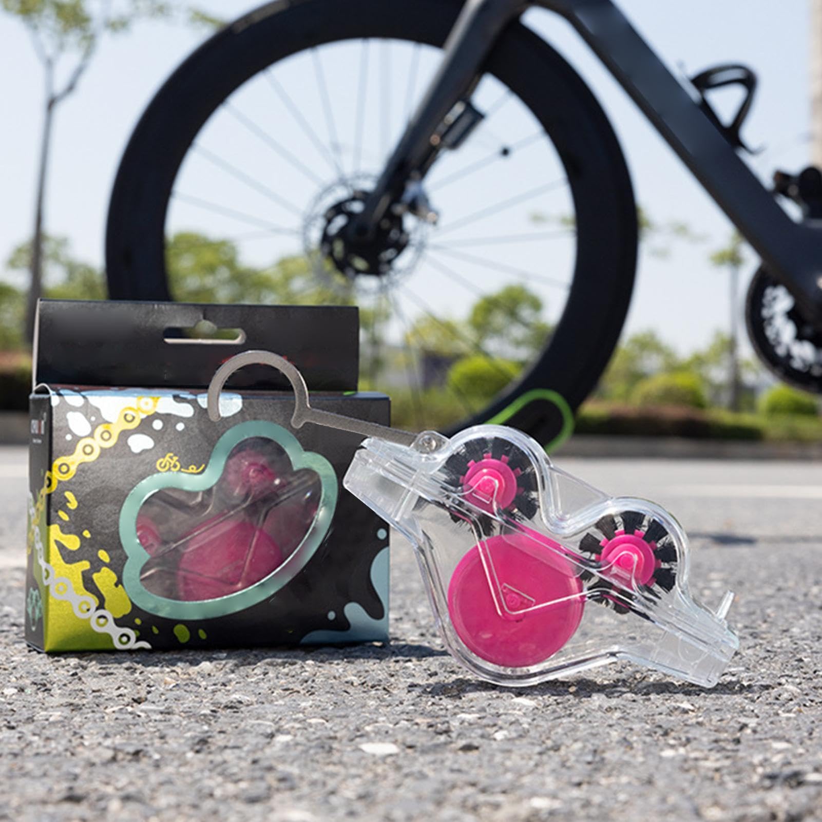 Pulitore per Catena di Bicicletta Spazzola per Bicicletta | Attrezzo Pulitore Catena per Bici Per Domestico Officina Garage Riparazioni Manutenzioni Ciclismo Strada e Montagna