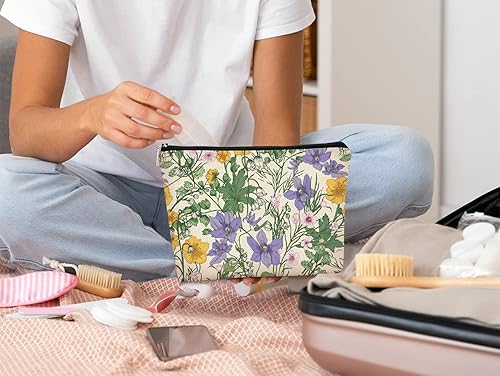 Miniatura 4 de Bolsa de maquillaje floral, bolsa de cosméticos de flores, bolsa de maquillaje estética, bolsa de maquillaje pequeña, bolsa de maquillaje para