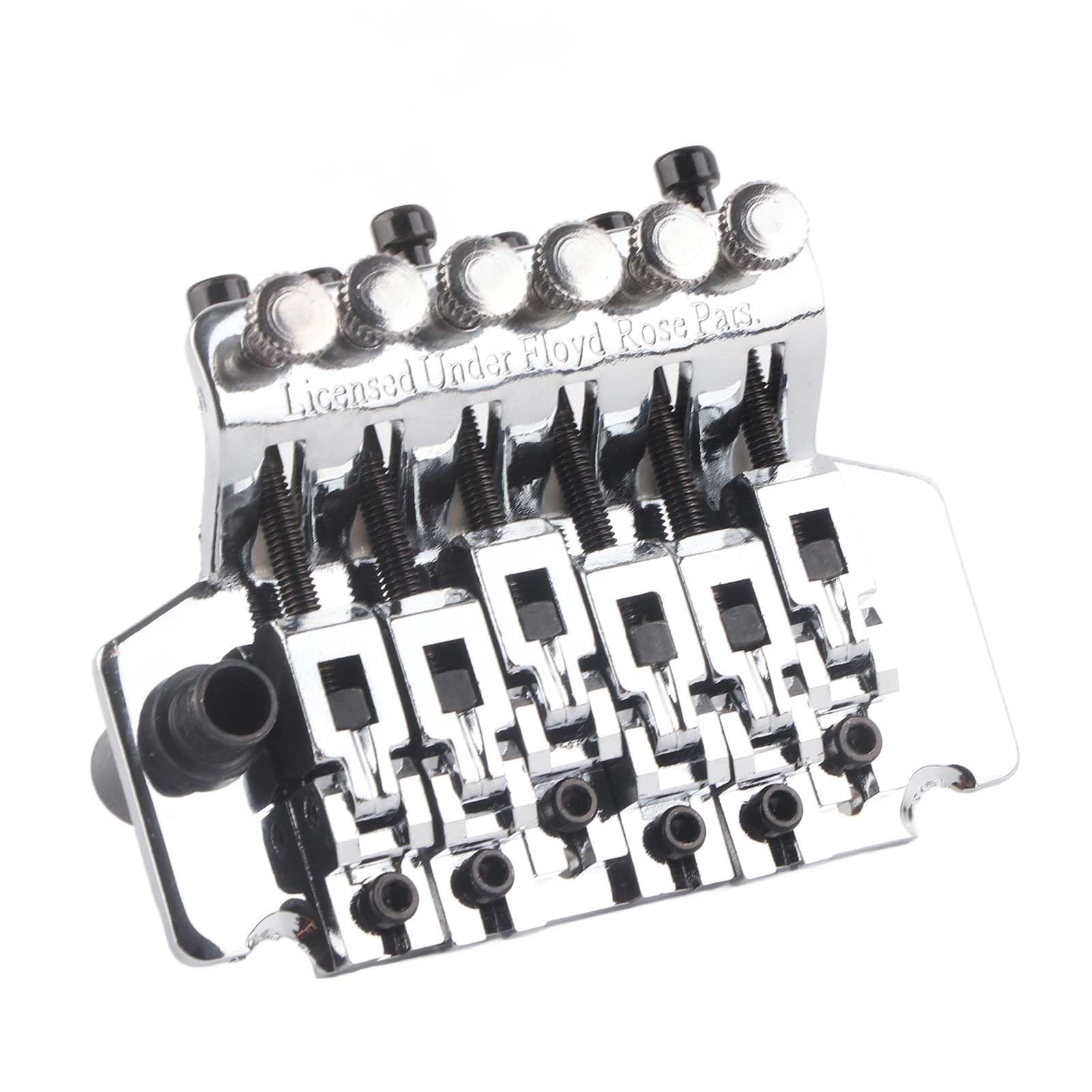 Ponte Tremolo Gold, Silver, Black Floyd Rose a Doppia Chiusura per Chitarra Elettrica - Vibrato per Prestazioni Migliorate (SILVER)