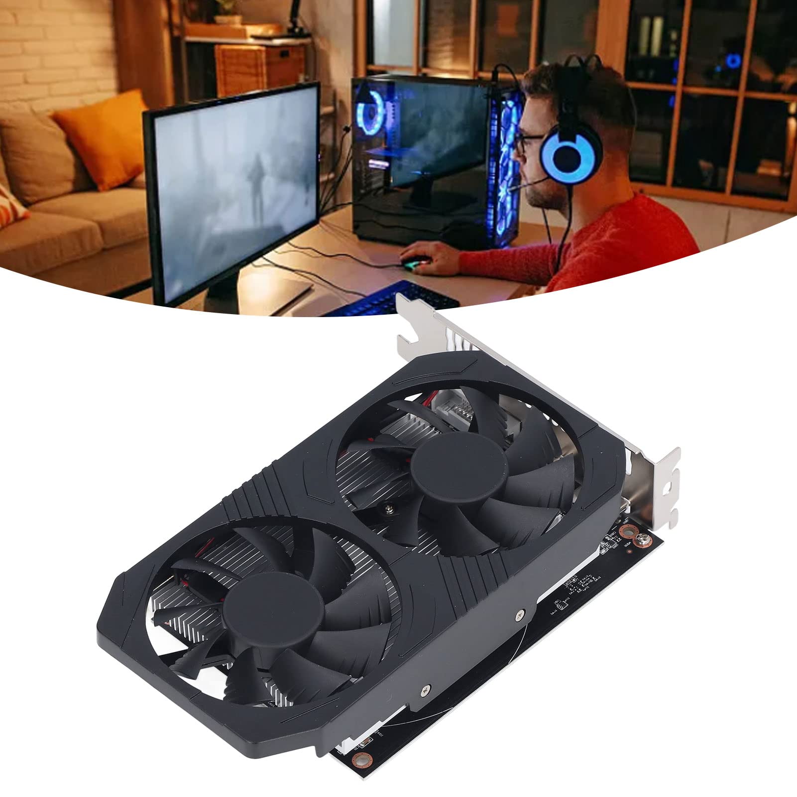 Septpenta Scheda Grafica, Scheda Grafica con Memoria Video Rx550 4GB Gddr5 (128Bit), Clear Display, Design a Doppia Ventola, Interfaccia PCI Express 3.0, Scheda Grafica per Computer da Gioco