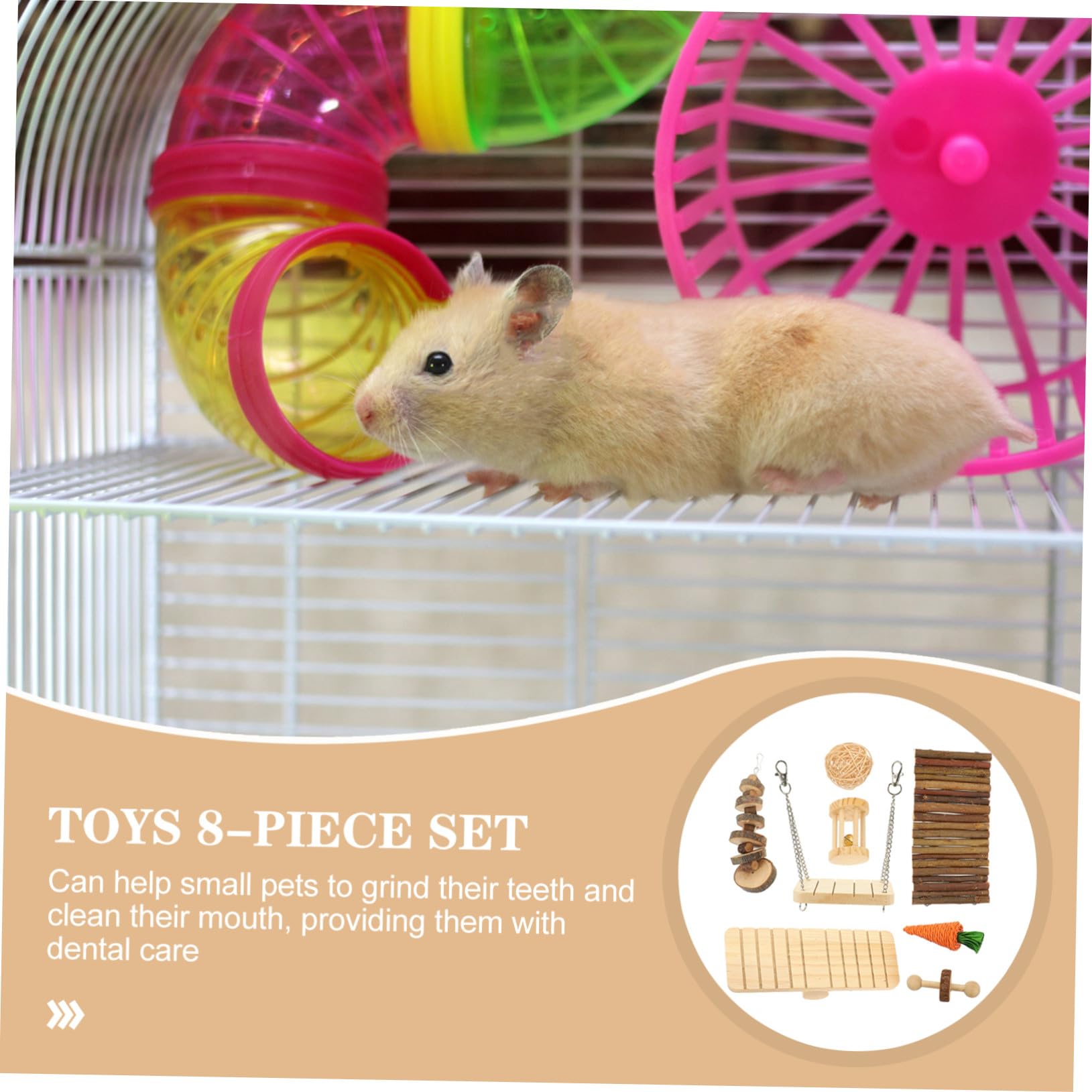 Jouets à Mâcher pour Petits Animaux Jouets Confortants pour Rongeurs Hamsters et Cochons Accessoires Durables pour Cage