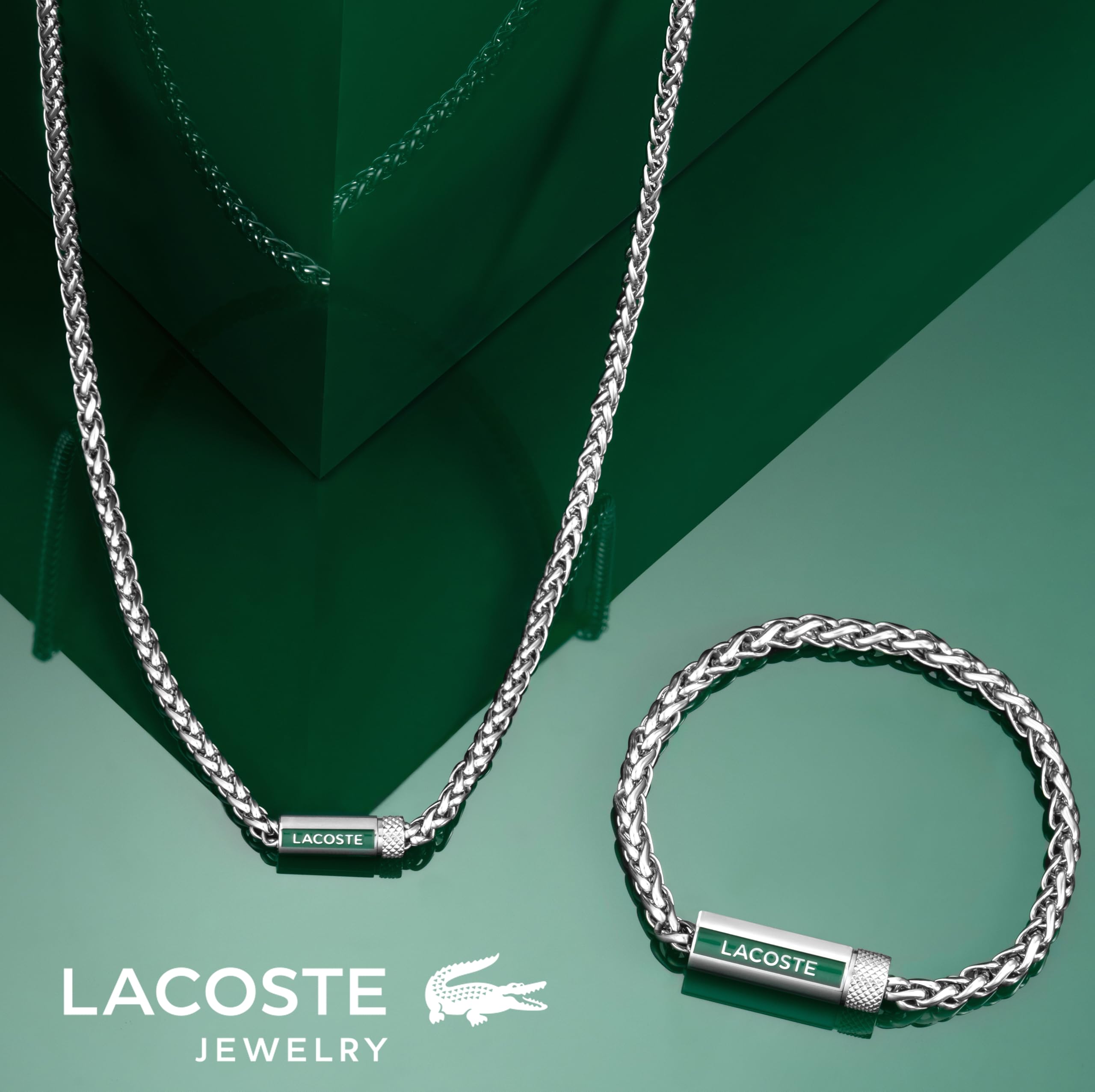 Lacoste Bransoletka z łańcuszkiem, biżuteria męska, kolekcja Spelt, stal nierdzewna-2040337