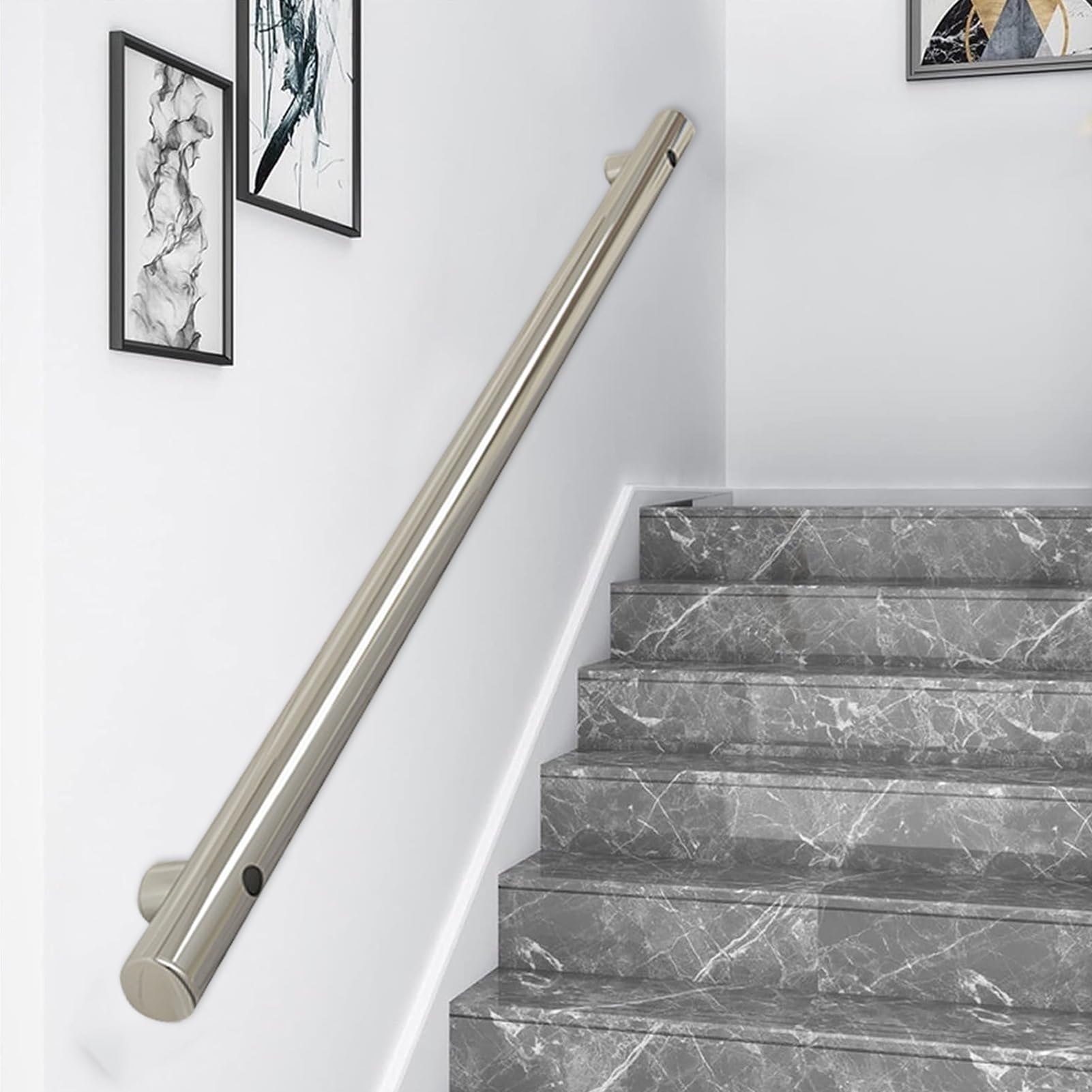 Rambarde d'escalier en acier inoxydable main courante ronde 2 pouces kit