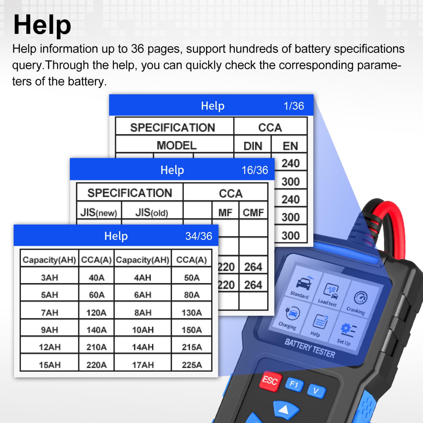 12V / 24V Tester Batteria Auto per Tesla Model 3 Model X Model Y Model S, Tester Digitale con Display LCD Controllo Salute Batteria Auto Batterie Analizzatore di Batterie