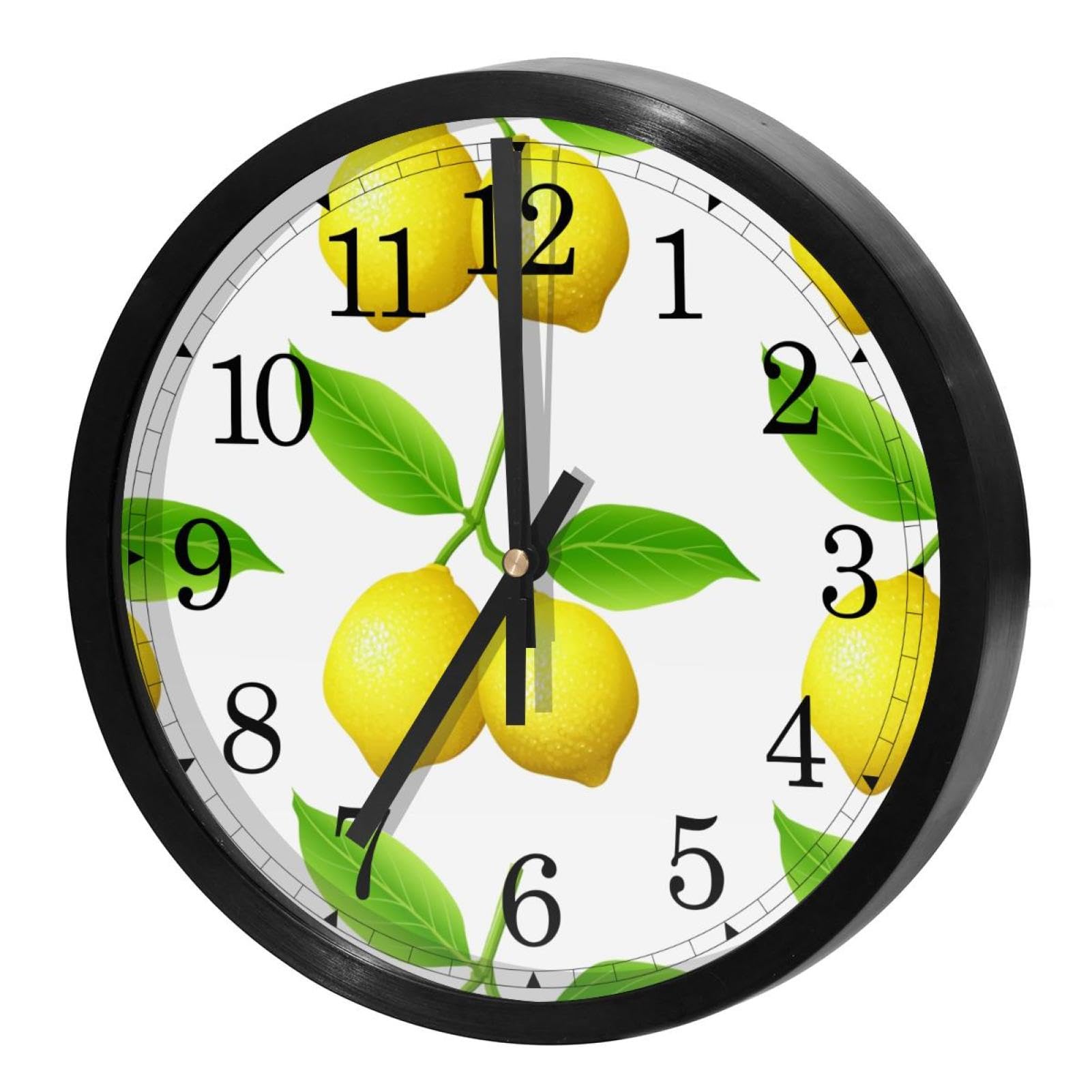 Horloge silencieuse jaune vif pour décorer la cuisine familiale et la maison