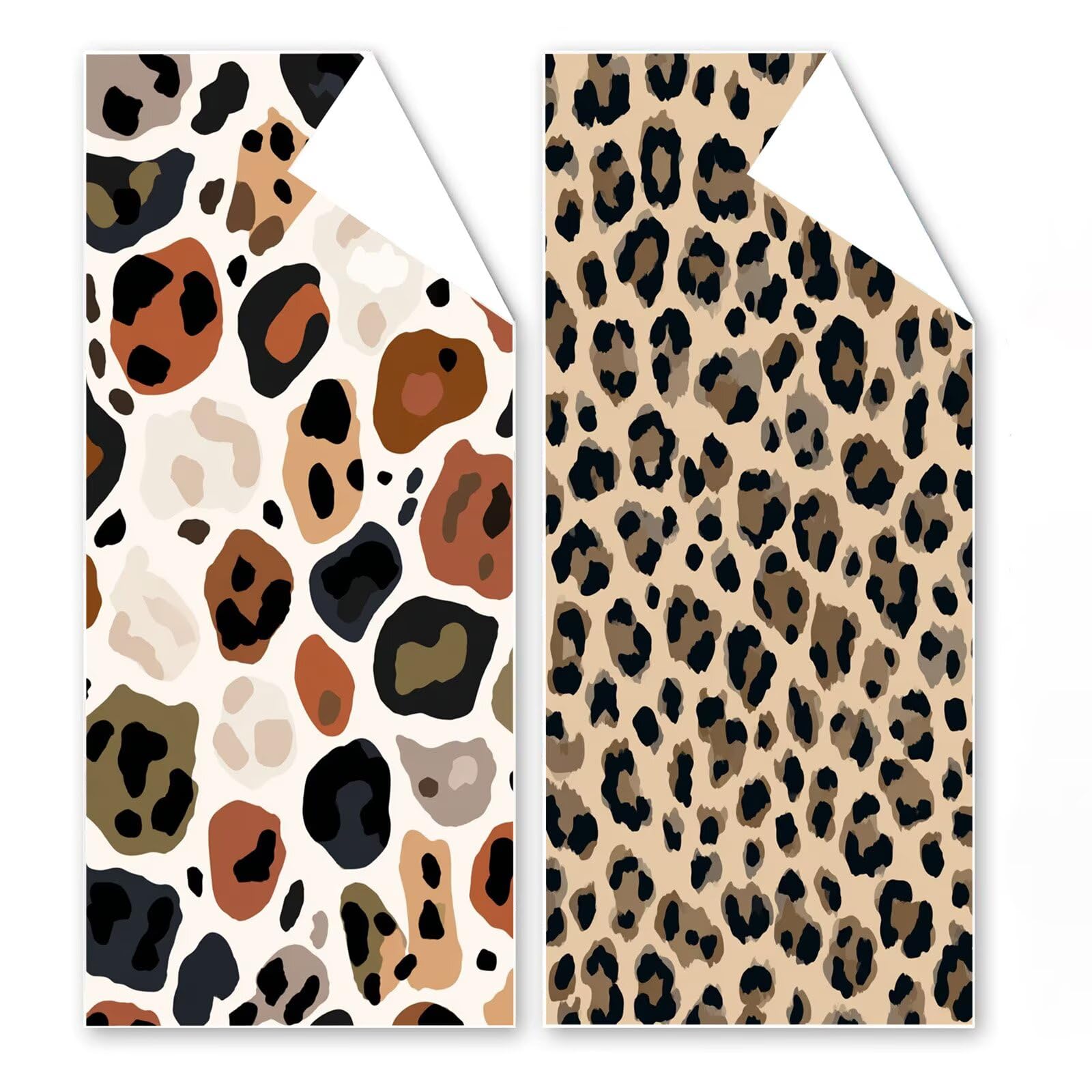 Telo Mare Microfibra 90x180 cm Telo Mare Grande, Asciugamano Palestra Assorbente Asciugatura Rapida, Asciugamano Mare Antisabbi Stuoia Spiaggia per Piscina, Viaggio - Stampa Leopardata Marrone G1-98