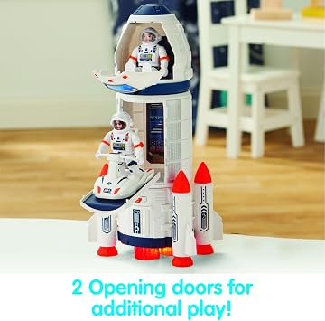 Kidoozie 星間ロケットアドベンチャー – 3セクションロケットと宇宙飛行士、宇宙そり、アクセサリー付き – 対象年齢3歳以上