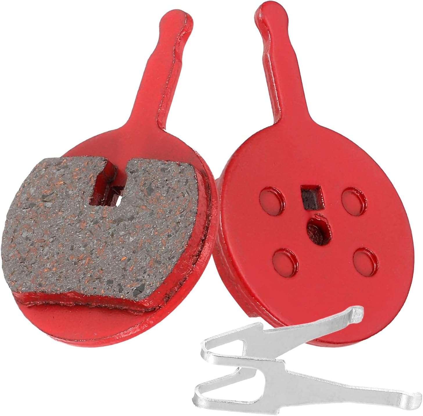 sourcing map Disc Brake Pad 0.94" x 1.46" Semi-Metallic Resin Bike Brake Pads with Spring for BB7 M355 M446 M640 Mountain Road Bikes, Red