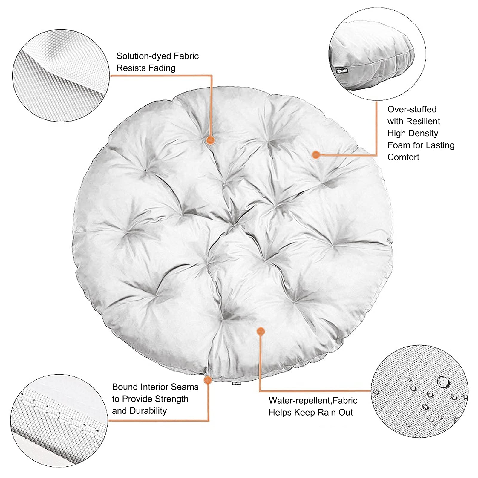 Coussin de chaise avec dossier en velours élastique – Imperméable – Dimensions 40x40x48cm – Confort intérieur et extérieur – Compatible chaises de jardin – Einemgeld