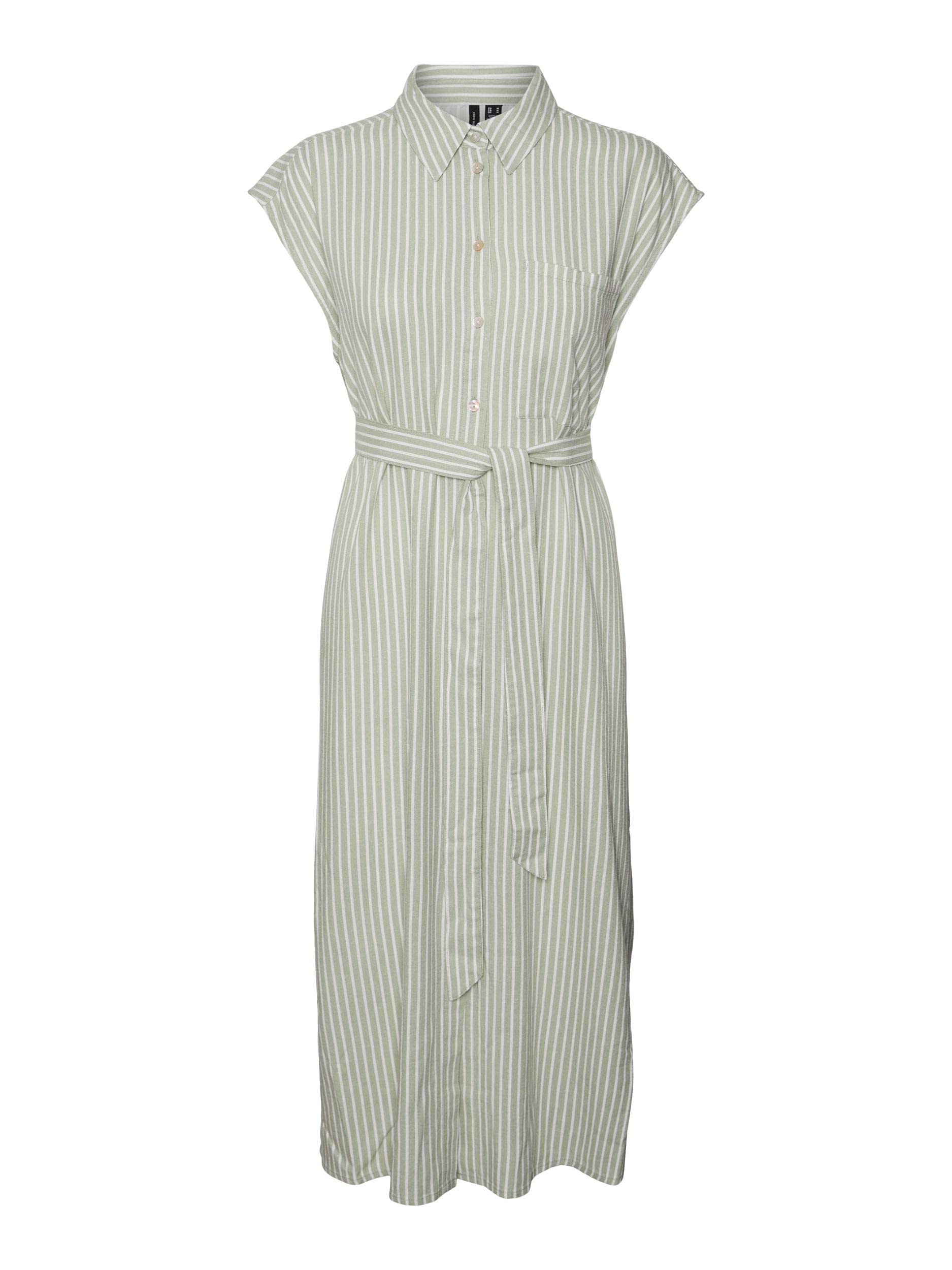 VERO MODAWomen's Vmmymilo Sl Calf Shirt Dress WVN Ga Long