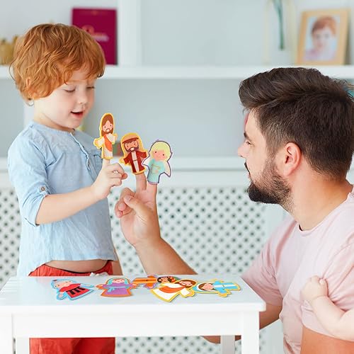 Miniatura 5 de Karenhi 24 marionetas religiosas de dedo para Pascua, cristiana, pesebre bíblica, juguetes de fieltro para fiesta de Pascua, rellenos de huevos de