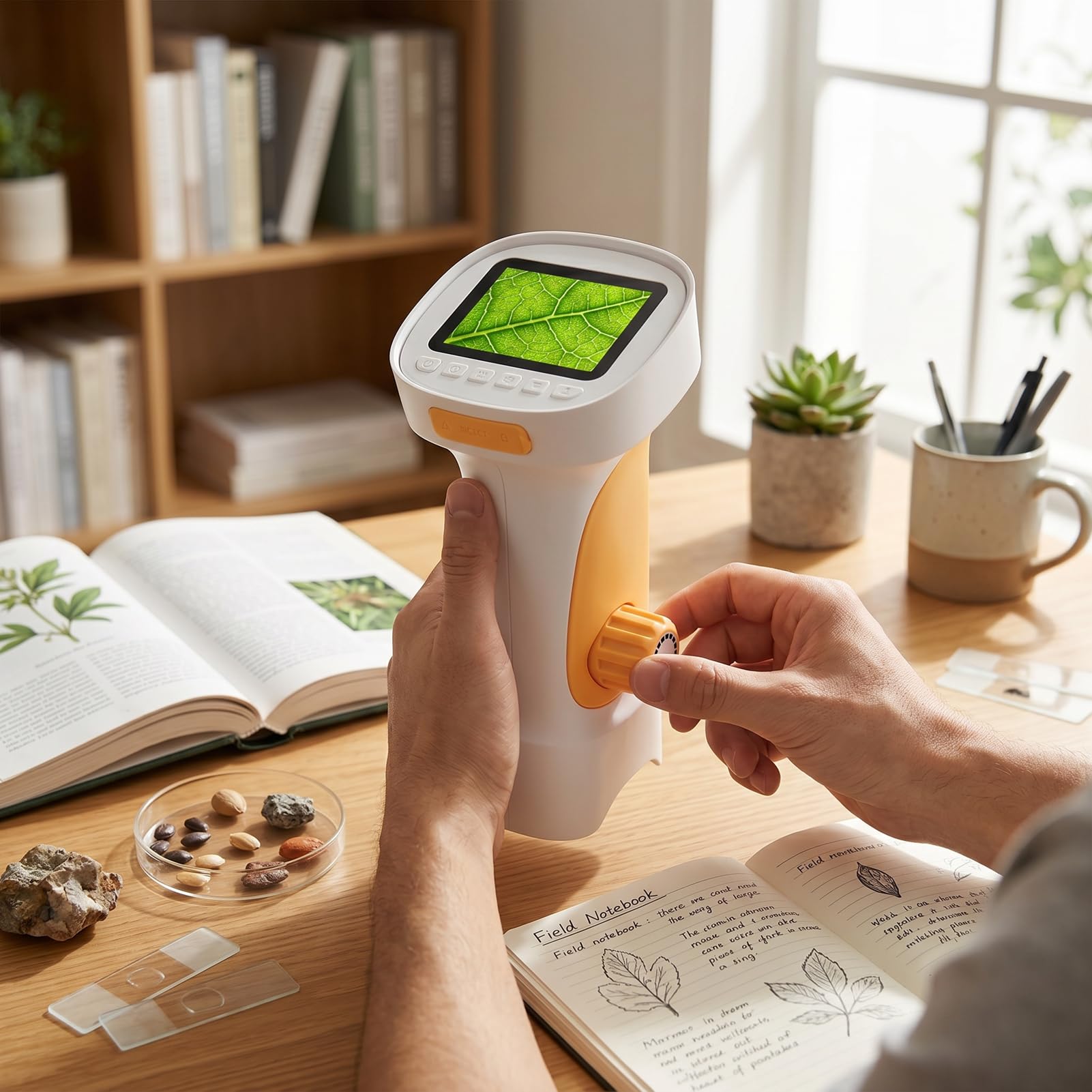 Naroote Microscopio Digital De Bolsillo 2.4 Pulgadas IPS 50-1000X Recargable