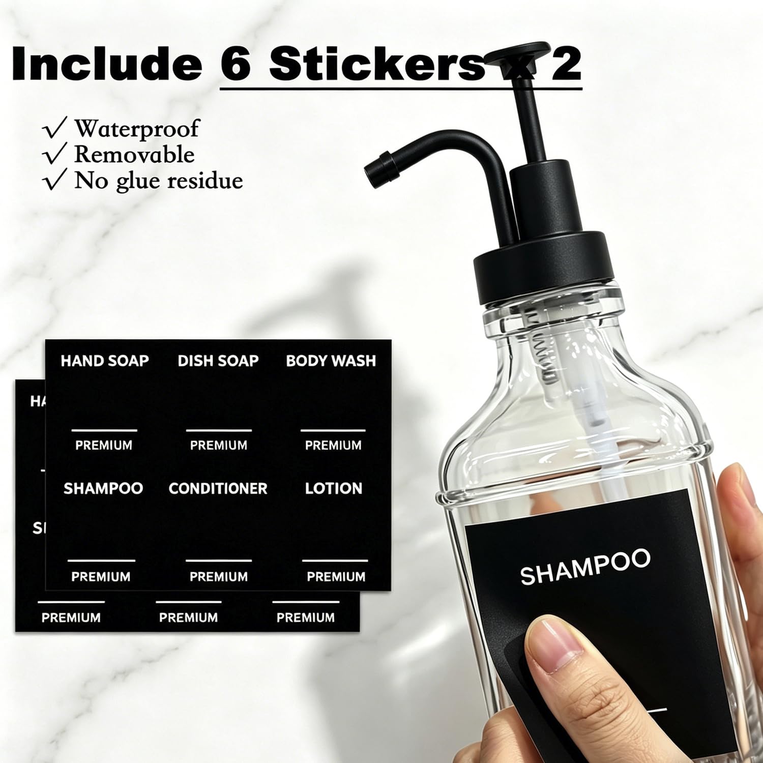 Dispenser per sapone piatto rettangolare nero