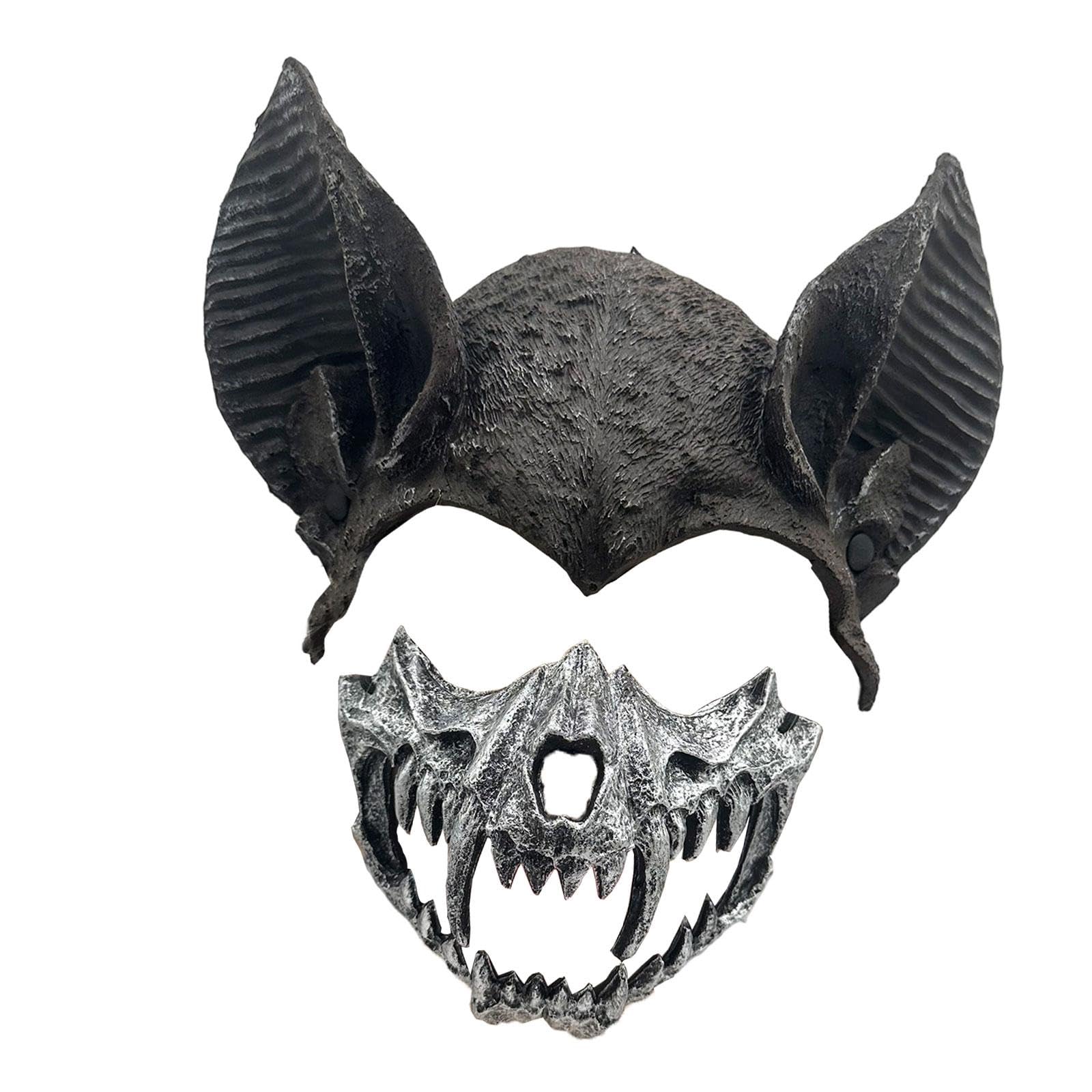 Halloween Bat Costume Mask Accessories for Masquerade Birthday Party Friends Black and Silver-image-5
