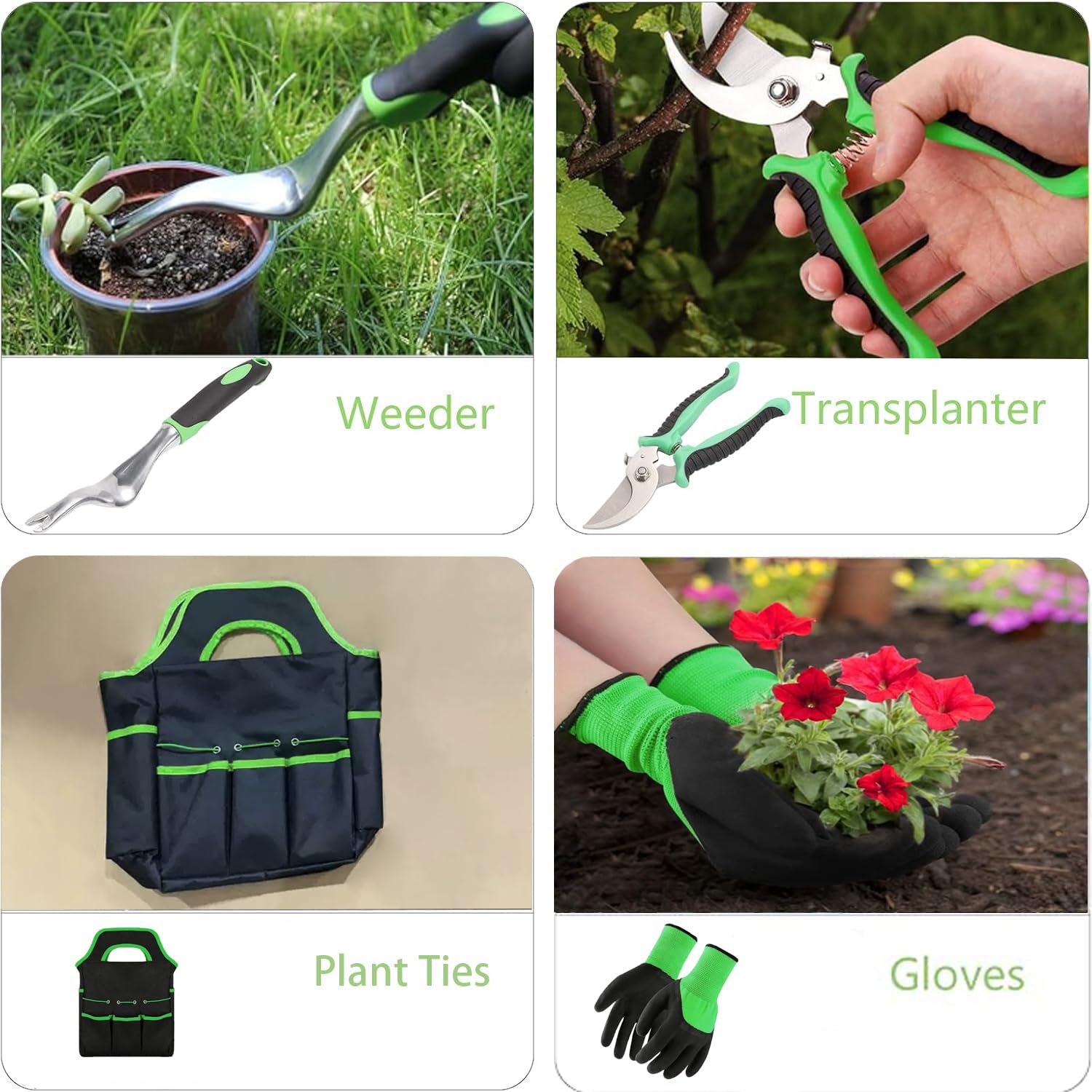 Gardening Tools.Gardening Hand Tools, Gardening Tools, 8 Piece Set Heavy Duty, Gardening Tools Set with Non Slip Rubber, with Garden Kit.