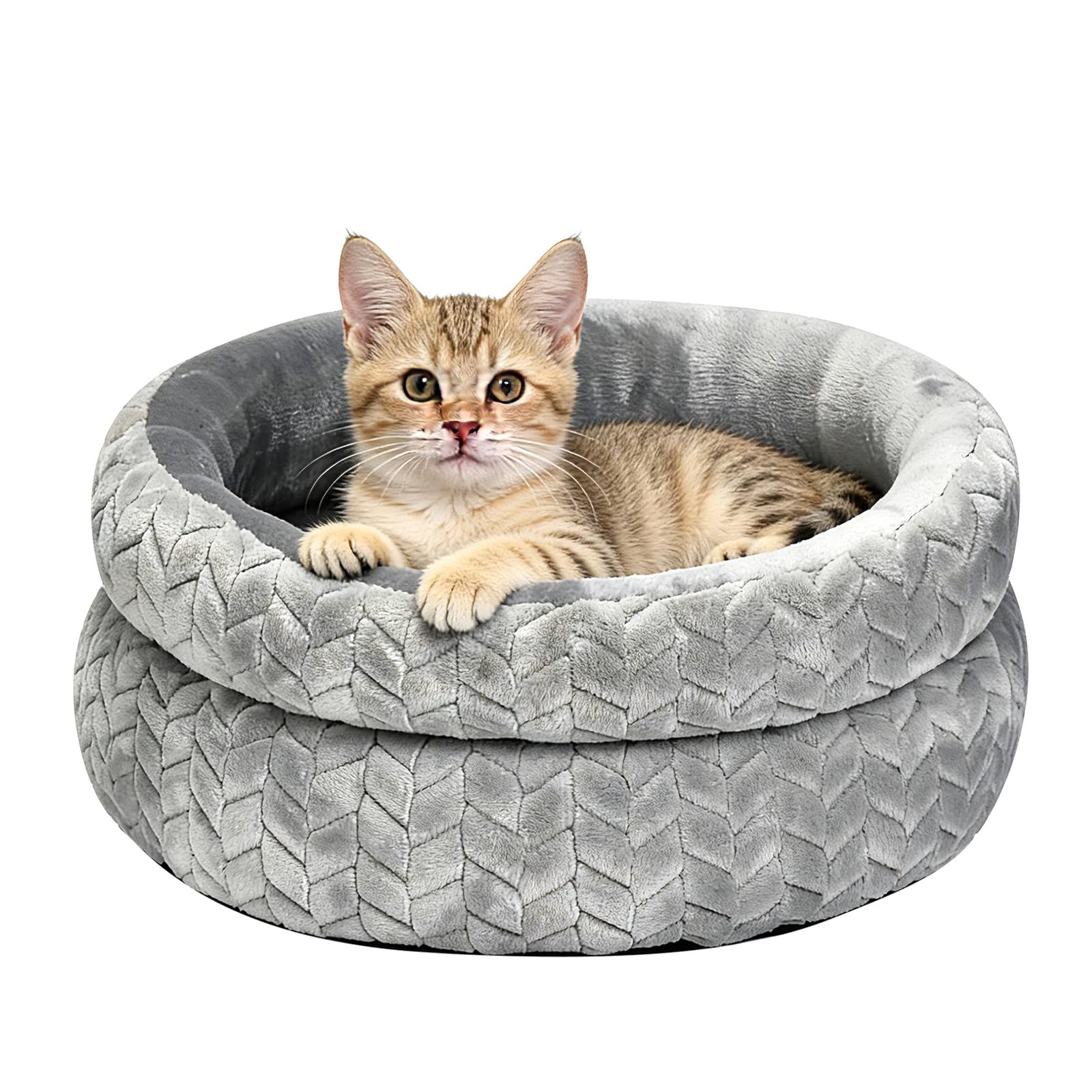 Lit rond moelleux en forme de beignet pour le bonheur de votre chat ou chien de taille mini