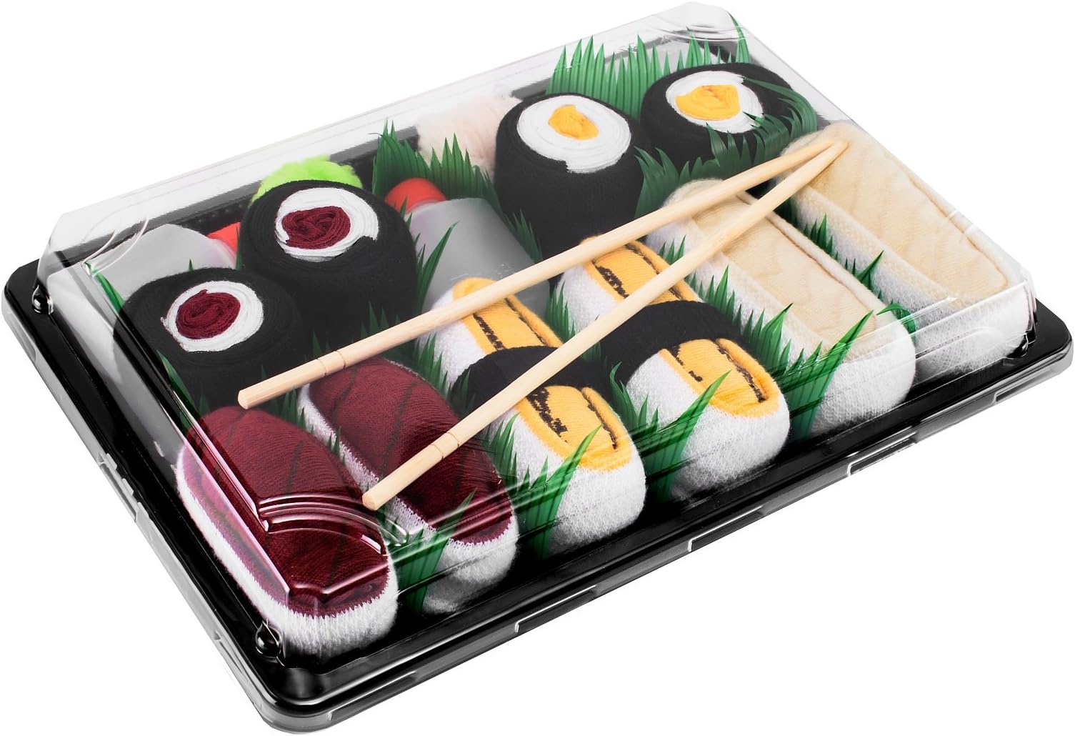 Rainbow Socks - Woman Man Sushi Socks Box Tamago Butterfish Tuna 2x Maki - 5 Pairs