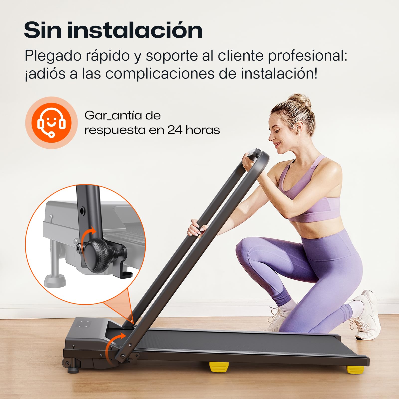 UREVO Cinta de Correr Plegable con Inclinación de 9%, 2.5HP Cinta de Andar Eléctrica Debajo Escritorio, Walking Pad Compacta para casa y Oficina, Modo HIIT de un Toque