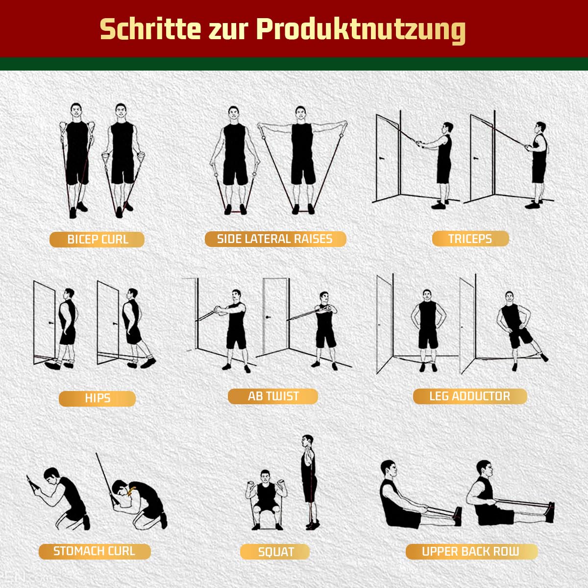 VEICK Widerstandsbänder, Übungsbänder, Trainingsbänder, Widerstandsbänder für Training mit Griffen für Männer und Frauen, Übungsbänder für Krafttrainingsgeräte zu Hause