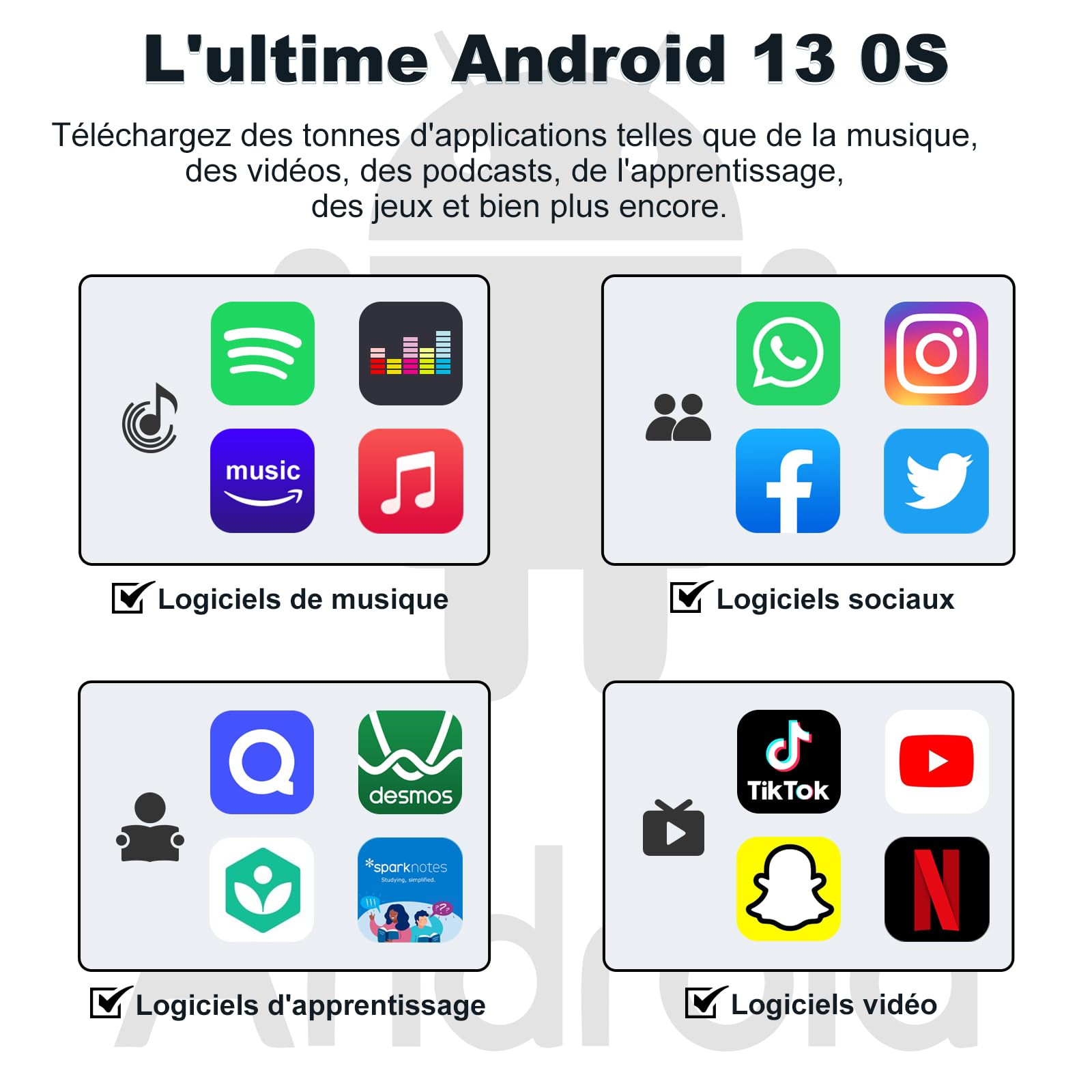 16 Go Lecteur MP3 avec Bluetooth WiFi et écran Tactile 4.02"