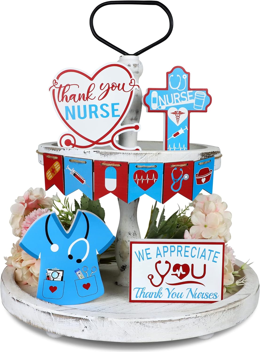 Nurse Week Appreciation Decorations, 5 Pcs Wooden Nurse