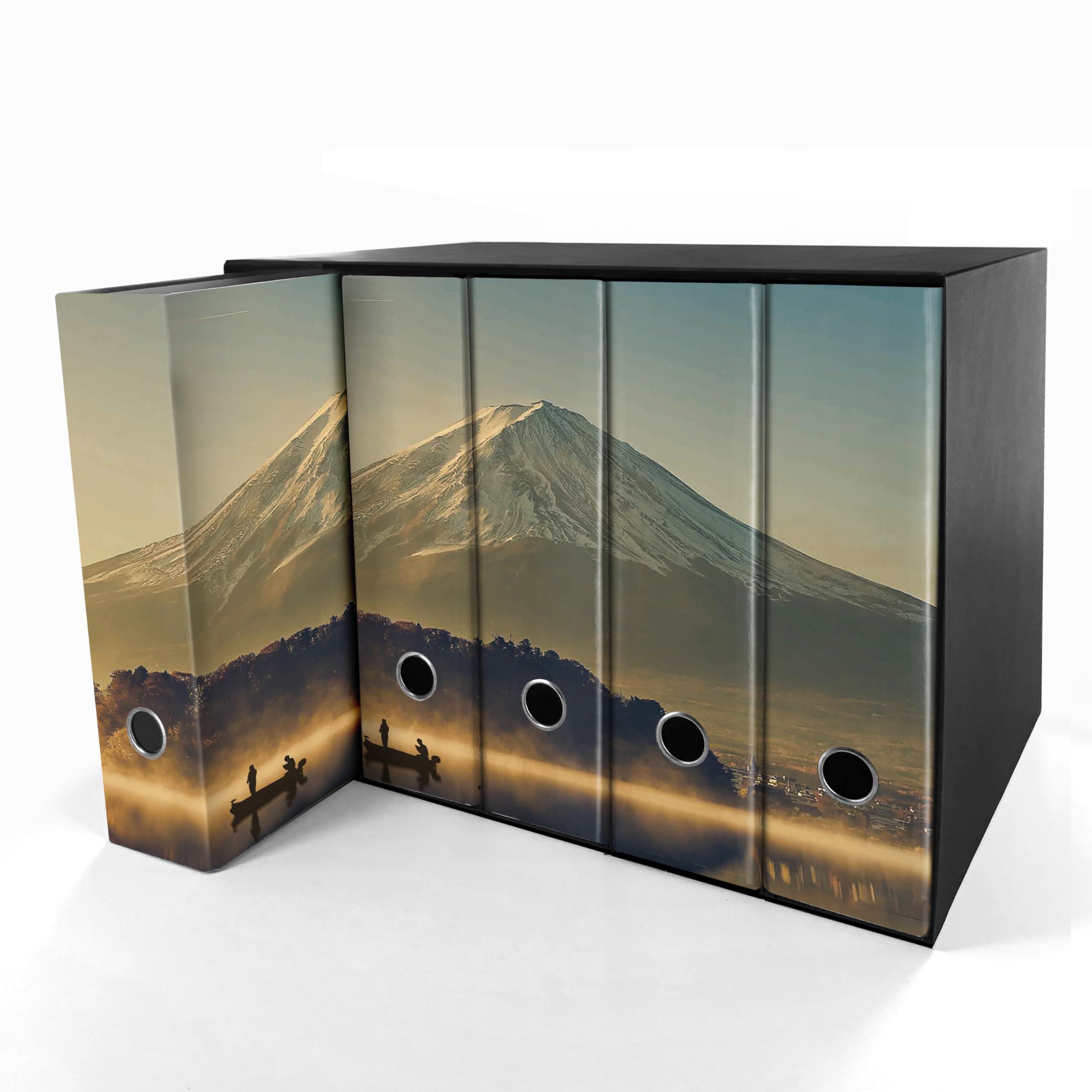 Set da 5 raccoglitori ad anelli - MONTE FUJI (H34 cm con 4 anelli)
