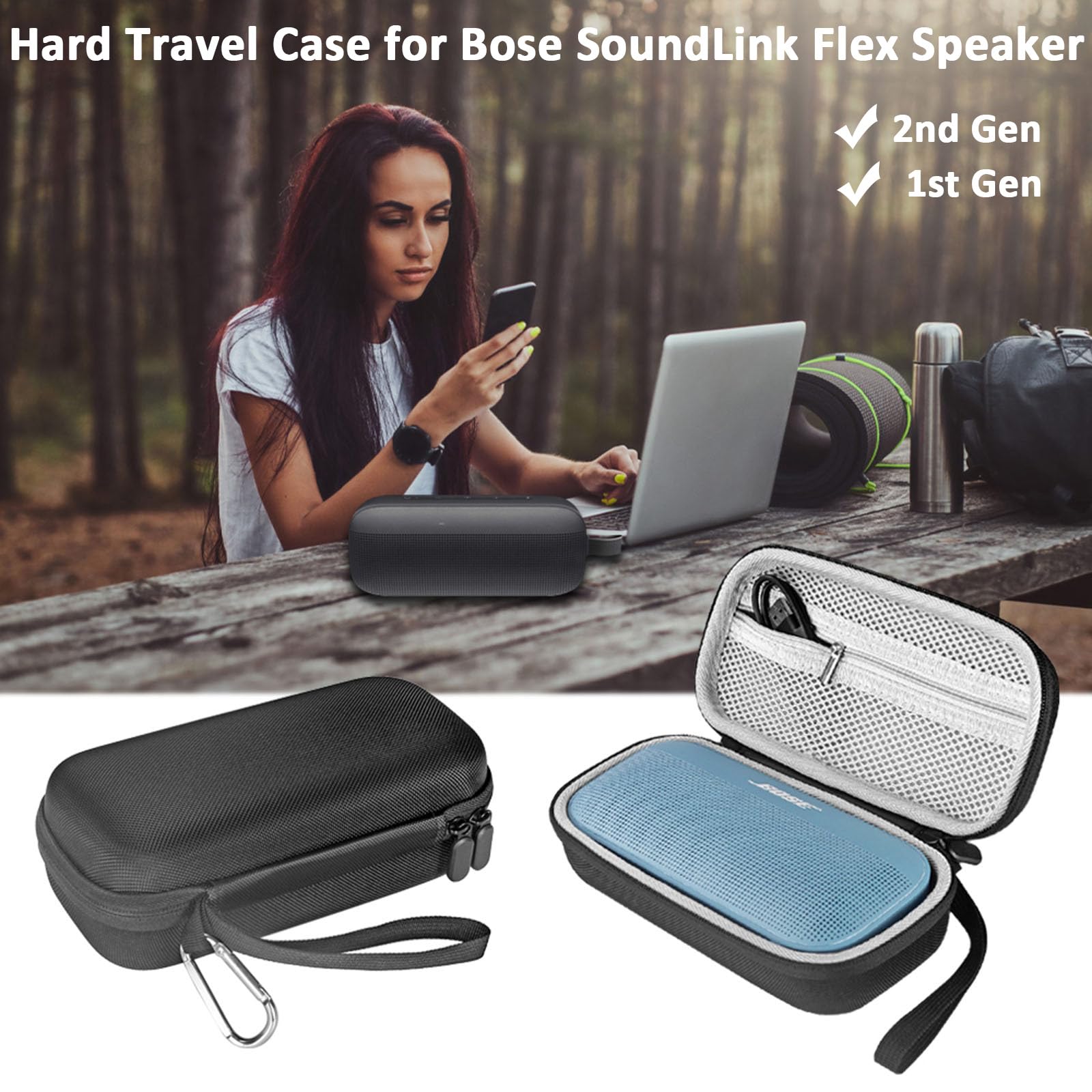Hard Travel Case for Bose SoundLink Flex 2nd Gen Portable Bluetooth Speaker, EVA Carrying Storage Bag for SoundLink Flex Outdoor Speaker Accessories