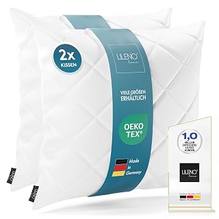 LILENO HOME 2er Set Kissenfüllung 50 x 50 cm - 95°C waschbares Innenkissen geeignet für Allergiker - Polyester Kisseninlet als Couchkissen, Sofa Kissen, Cocktailkissen und Kopfkissen - Amazon product rated Grade A