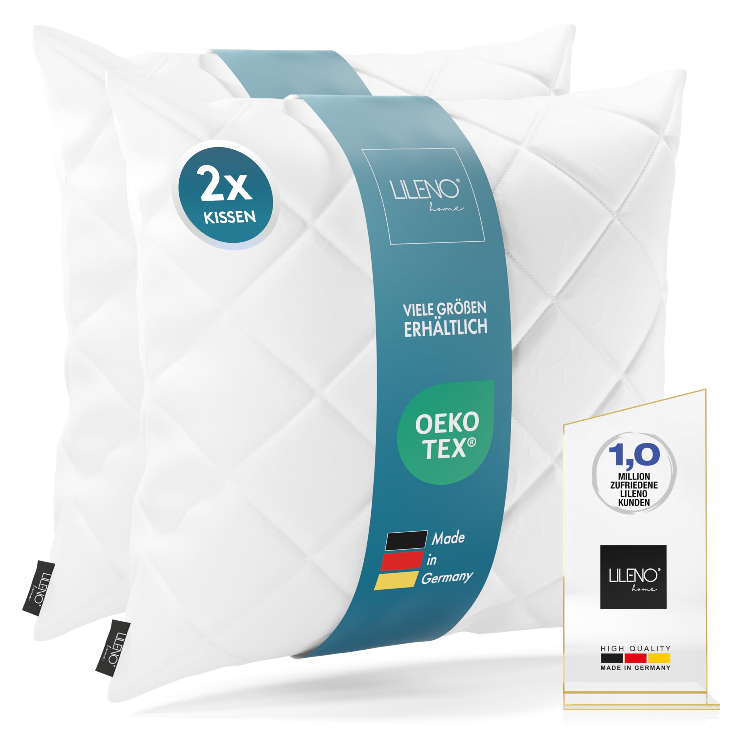 LILENO HOME 2er Set Kissenfüllung 40 x 40 cm - 95°C waschbares Innenkissen geeignet für Allergiker - Polyester Kisseninlet als Couchkissen, Sofa Kissen, Cocktailkissen und Kopfkissen