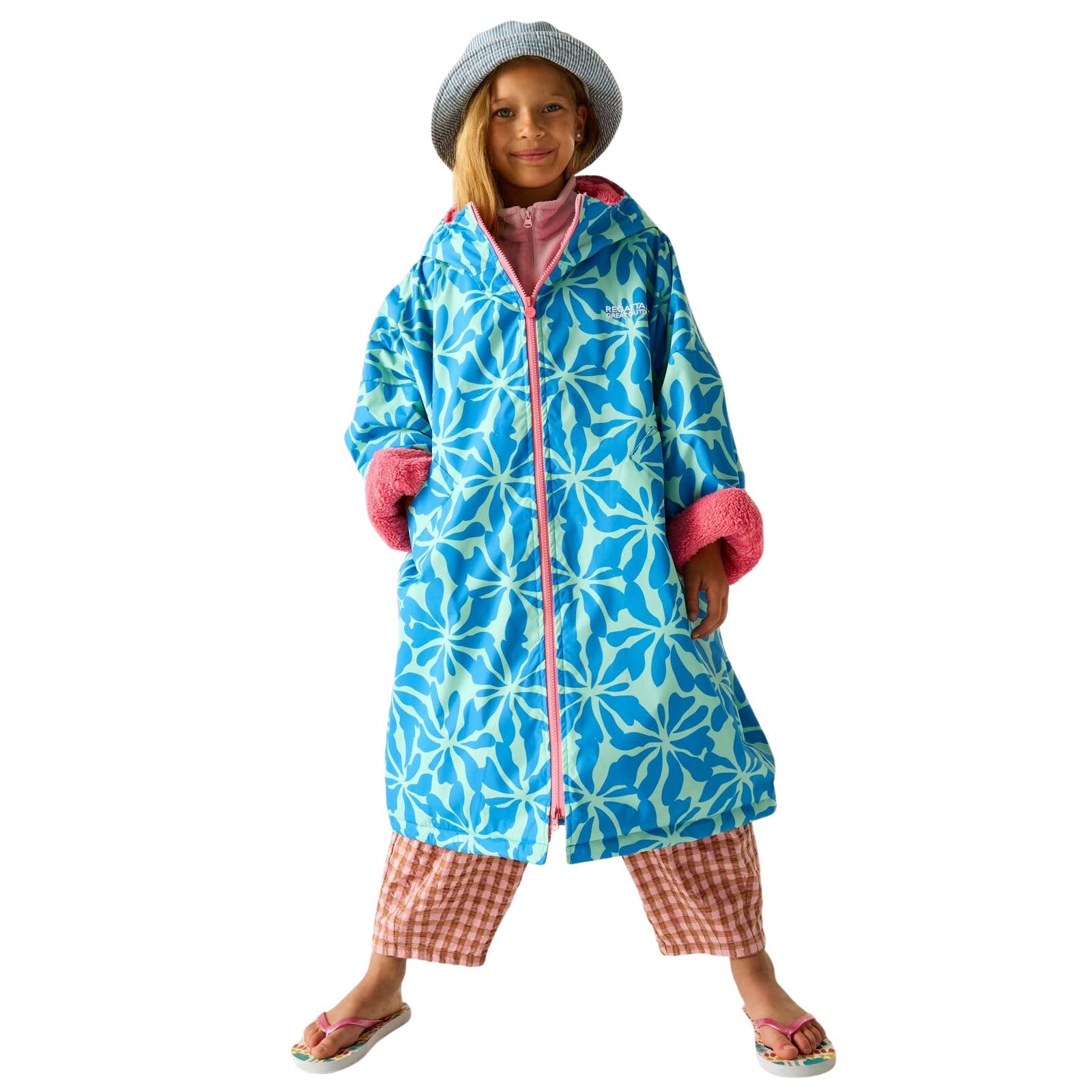 Regatta Girls Waterproof Robe, Blue, Size 9-13 Years