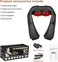Vista 8 de Shiatsu Neck Massager, Back and Neck Massager with Heat, Electric Deep Tissue 3D Kneading Massage Pillow for Back, Shoulder, Muscle Pain Relief