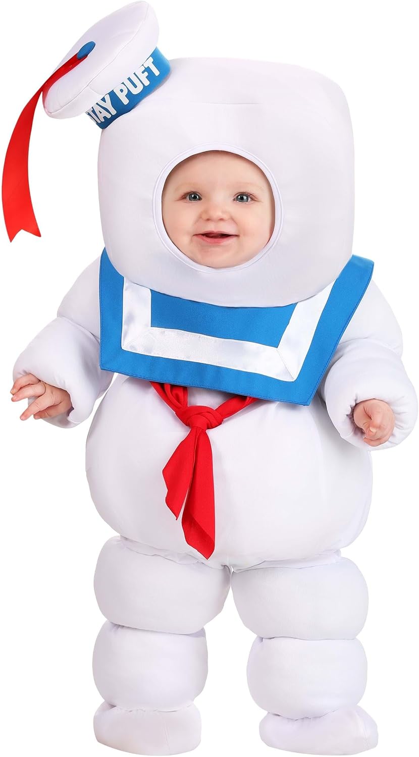 Ghostbusters Stay Puft Marshmallow Man Costume for Infants, Baby Ghostbusters Cosplay Halloween