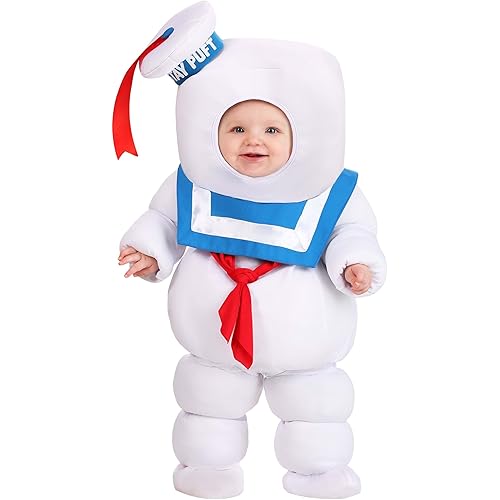 Ghostbusters Stay Puft Marshmallow Man Costume for Infants, Baby Ghostbusters Cosplay Halloween
