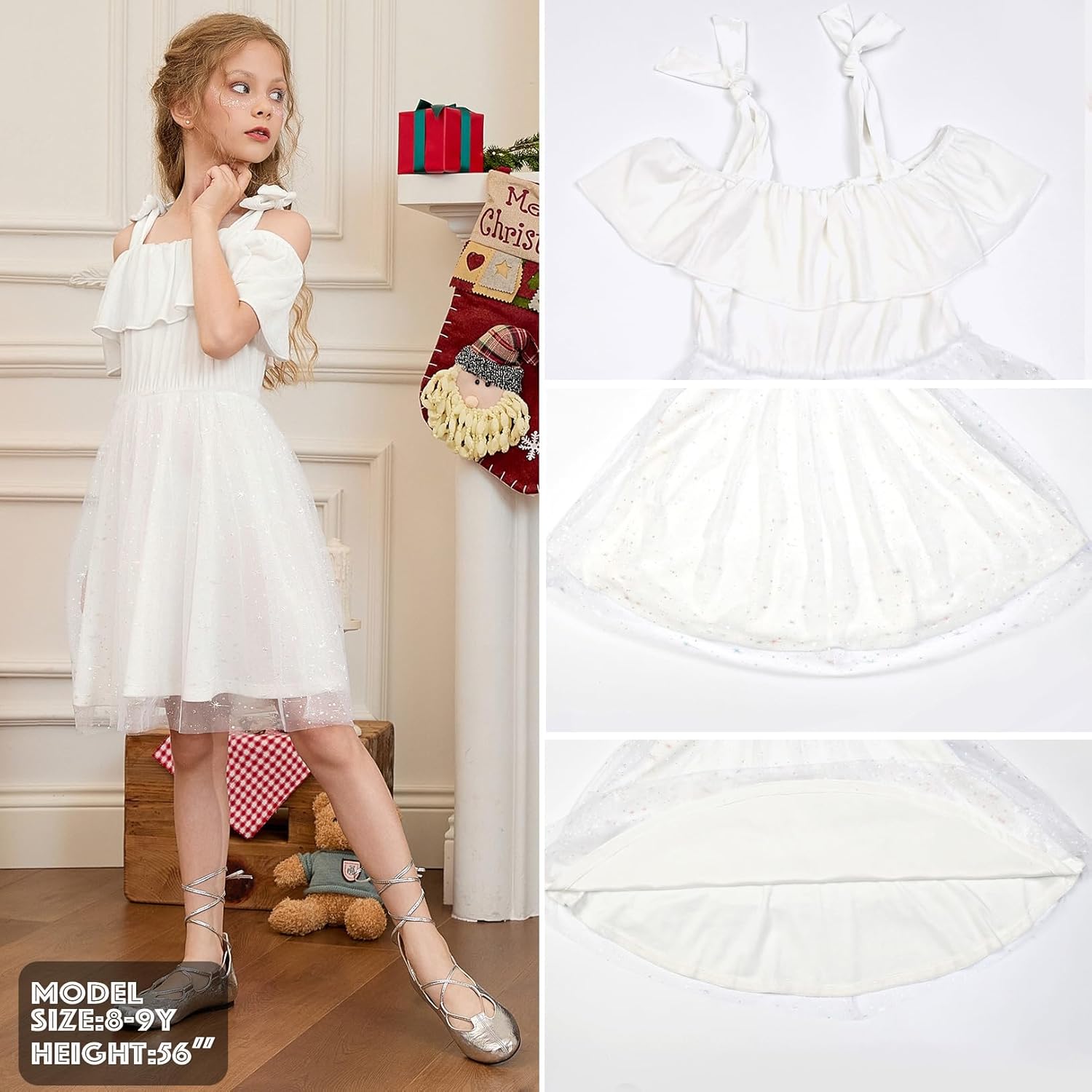 Mirawise Girls Dress Princess Velvet A-Line Tie Shoulder Sleeveless Tutu Party Dresses Elegant Tween Dresses - Image 5