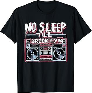 Cool Retro No Sleep Til Brooklyn, Old School Portable Stereo T-Shirt