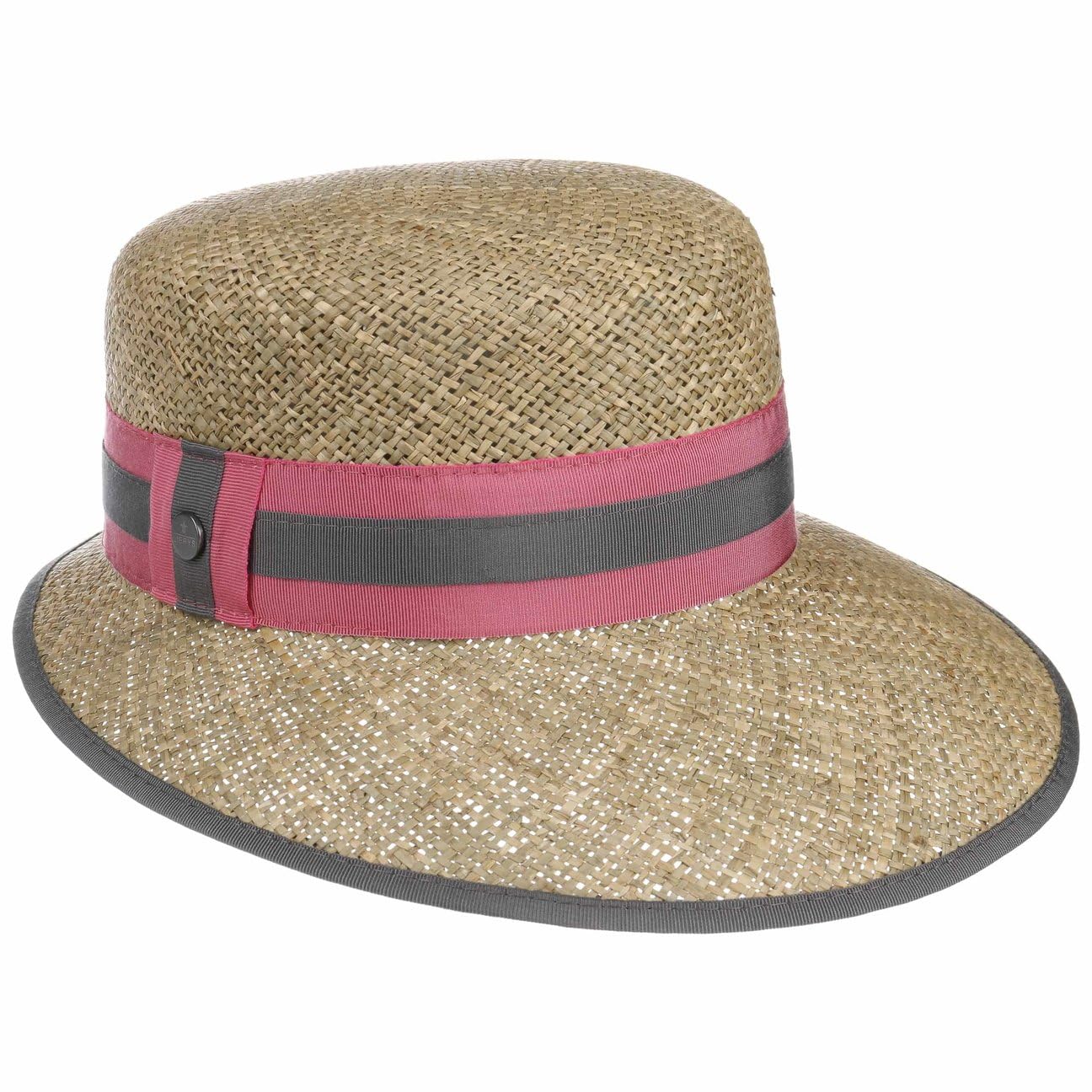 LIERYS Cappello di Paglia Mialia Donna - Made in Italy da Sole con Visiera, Nastro Grosgrain Estate Primavera/Estate